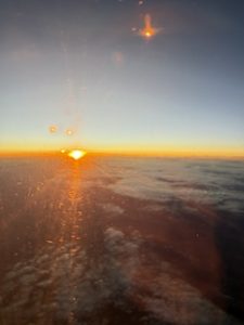 飛行機からの夕日